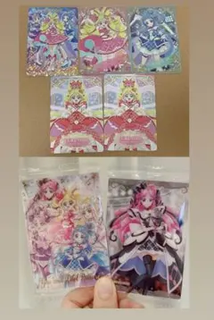 プリキュアウエハースカード2枚 プリキュアグミカード 5枚セット