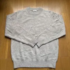 GU ベージュクルーネックニット S