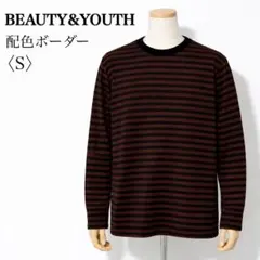 BEAUTY&YOUTH ボーダーカットソー 長袖 茶黒 S コットン