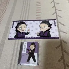 鬼滅の刃 ねこ型イラストシート 缶バッジ 不死川実弥 不死川玄弥