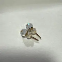 スワロフスキー　ミラーボールピアス