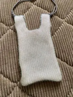 ホワイト ニット ハンドバッグ