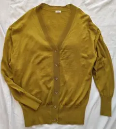 IENA マスタード Vネック 長袖カーディガン ウール