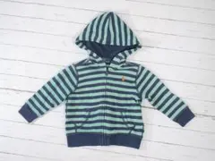 72568　ポロバイラルフローレン　ジップアップパーカー　紺×緑　12M