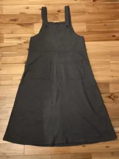 SUN VALLEY ジャンパースカート M チャコールグレー ポケット付き