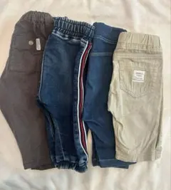 80cmキッズパンツ ベビーパンツ 半ズボン〜7分丈ズボン 保育園着まとめ売り