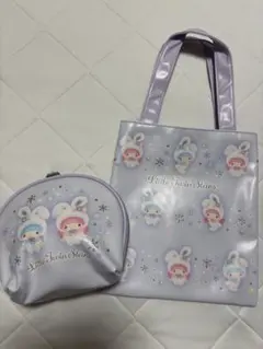 サンリオ 手提げバッグ&ポーチ（雪うさぎ） リトルツインスターズ　キキララ