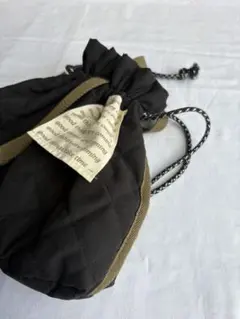 キルティングドローストリングバッグ 黒