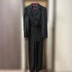 ROYALPARTY ベルト付ケープ風オールインワン　ブラック　FSサイズ