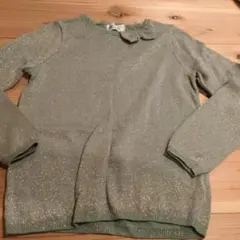H&M 薄緑 ラメ入りニットセーター 140㎝