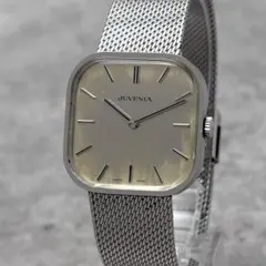 JUVENIA 手巻き腕時計 スクエア シルバー メッシュベルト
