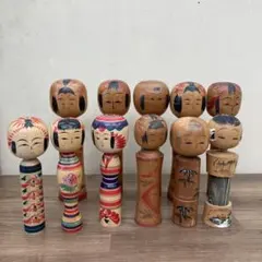 D-3 【伝統工芸品】伝統こけし 11体まとめ売り 蔵出し ヴィンテージ