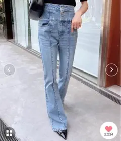 INGNI ハイウエストフレアデニムパンツ