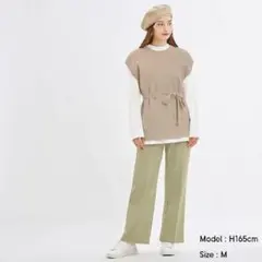 GU ストレッチストレートパンツQ パンツ　フレアパンツ　ジーユー　グリーン