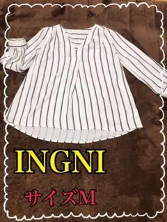 INGNIトップス　ブラウス　シャツ　サイズM ホワイト　⑳