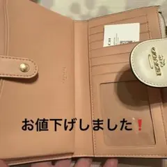 COACH 花柄 二つ折り財布 ピンク