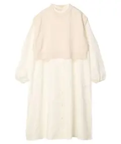 50%off ＳＥＴ２点　ニットベスト＋シャツワンピース