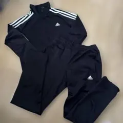 adidas 黒 ジャージ 上下セット　150