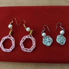 ハンドメイド　水引ピアス　２つ