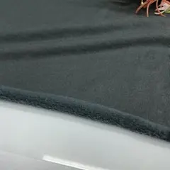 F801　綿／ポリエステル混　スライバーニット生地　2ｍ　チャコールグレー