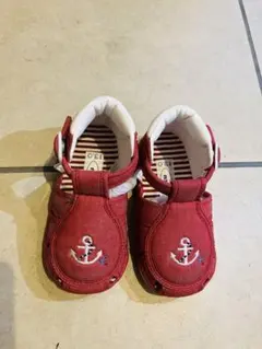 【送料込】ファミリア ベビーシューズ 13㎝ 赤 アンカー familiar88