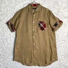 美品✨Black Label Crestbridge 半袖シャツ 麻100% Lのサムネイル