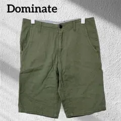 【Dominate】 メンズ ハーフパンツ M モスグリーン ストライプ W78のサムネイル