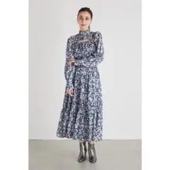 rienda リエンダ バストカットフレアワンピース ネイビー