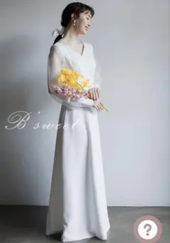 B'swetロングスリーブシアーＶネックスレンダードレス　ドレス