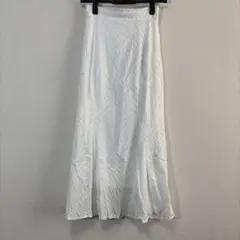 【タグ付き】frame フレア ロングスカート Fサイズ 綿100% ホワイトのサムネイル