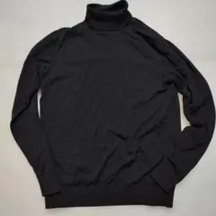 ユニクロ エクストラファインメリノタートルネックセーター ブラック Lサイズ