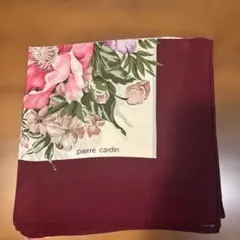 pierre cardin 花柄スカーフ ボルドー