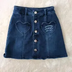 値下げダークデニム ハートポケット スカート 130cm