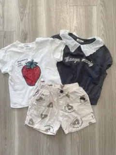 女の子 半袖半ズボン 3点セット 95cm