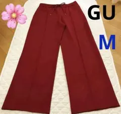 GU ジーユー プルオンパンツ 赤　Mサイズ ウエストゴム 年中可　お洗濯簡単