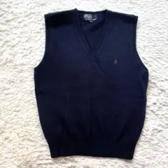 POLORalphLauren ニットベスト 160 ポニー刺繍 Vネック S1