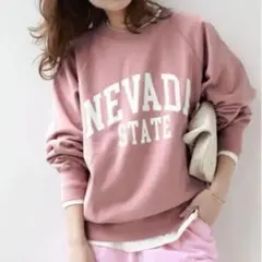 ジャーナルスタンダードレリューム ロゴプリントスウェット ピンク