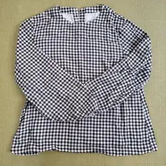 無印良品 ギンガムチェック 長袖ブラウス M