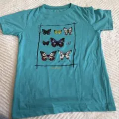 mont・bell蝶プリント Tシャツ 130cm ターコイズ