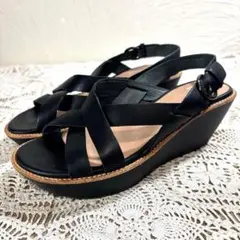 美品❣️camper カンペール ウェッジソール サンダル レザー 35 黒のサムネイル