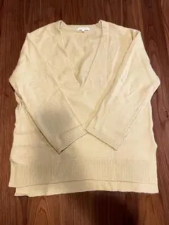 【GLOBAL WORK】黄色Vネック 長袖 ニット Mサイズ