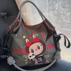 labubu アニメ刺繍大容量エコバッグ