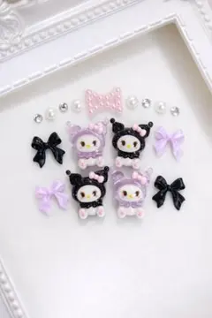 サンリオ　ネイルパーツ　クロミ　リボン　デコパーツ
