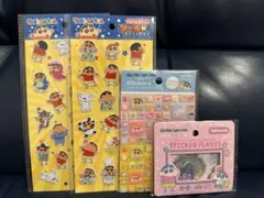 セリア　クレヨンしんちゃん　タイル　ぷっくり　フレークシール　4種