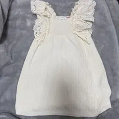 ZARA アイボリー フリル袖ワンピース 4-5歳　110cm