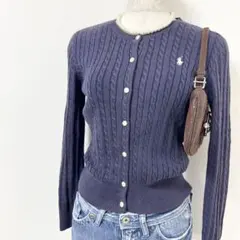 人気✨ POLO RALPH LAUREN ロゴ ケーブルニットカーディガン