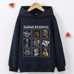 イタリアンブレインロット　パーカー　薄手　120サイズ ネイビー