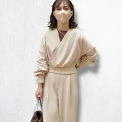 【furryrate】カシュクール風ドルマンジャケット 光沢感ベージュ F