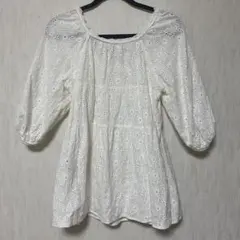 刺繍コットンレースブラウス