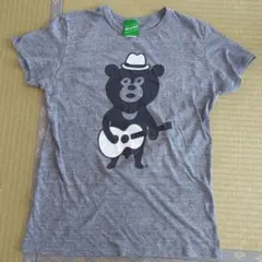 BEAMS T クマ イラスト Tシャツ グレー